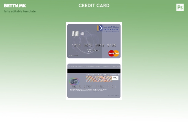 Модерен стил Шаблон за мастер картички на Катар Доха банка